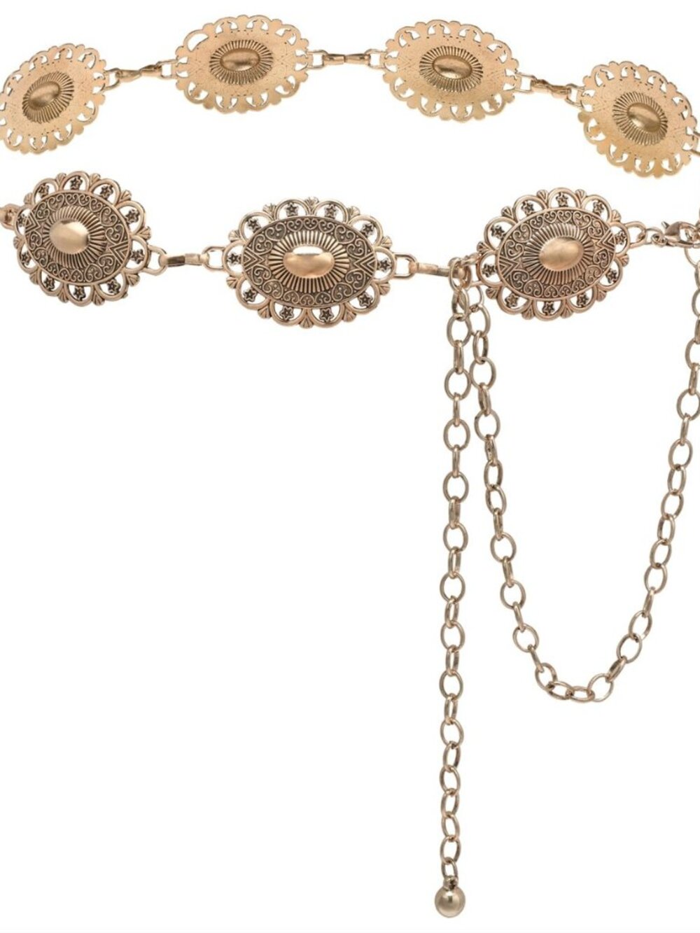 Women Western Waist Chain Belt Metal Concho Cowgirl Chains Belts for Dress